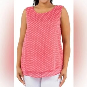 XXL • Cristina b. • Pink Sleeveless Printed Tiered Blouse